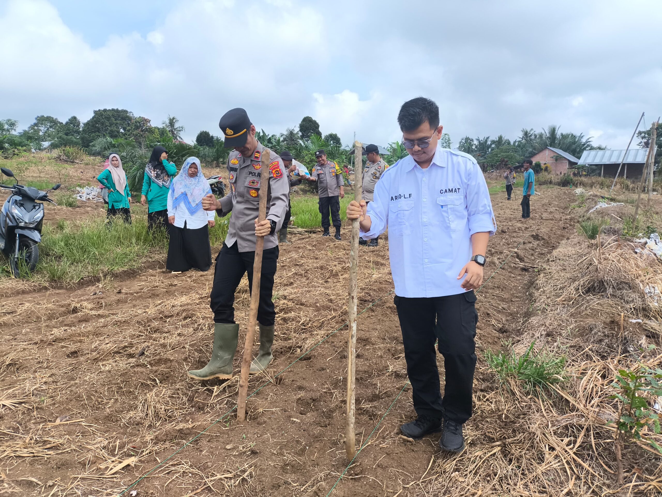 Polsek Bathin VIII Polres Sarolangun Bersama Pemerintahan Kecamatan Laksanakan Program Ketahanan Pangan Penanaman Jagung