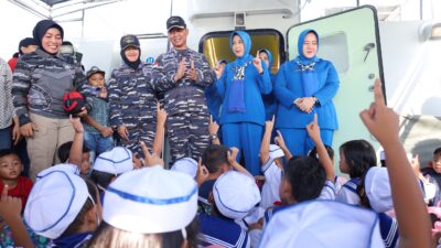 Membangun Cinta Bahari Sejak Dini, Siswa TK Hang Tuah Ikuti Joy Sailing Bersama Danlanal Dumai