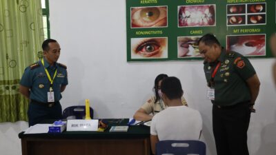 Wakil Komandan Lantamal I Turut Serta Awasi Pelaksanaan Pemeriksaan Kesehatan Calon Taruna Akademi TNI