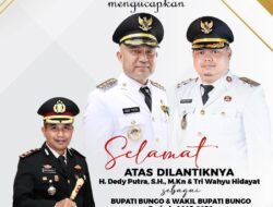 AKBP Natalena Eko Cahyono, S.KOM., M.Si., Ucapan selamat atas Pelantikan H.Dedy Putra, S.H., M.Kn sebagai Bupati dan Tri Wahyu Hidayat sebagai Wakil Bupati Bungo