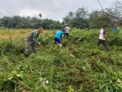 Koramil 420-02/Ma Limun Kodim 0420/Sarko Aktif Gotong Royong bersama Warga Desa