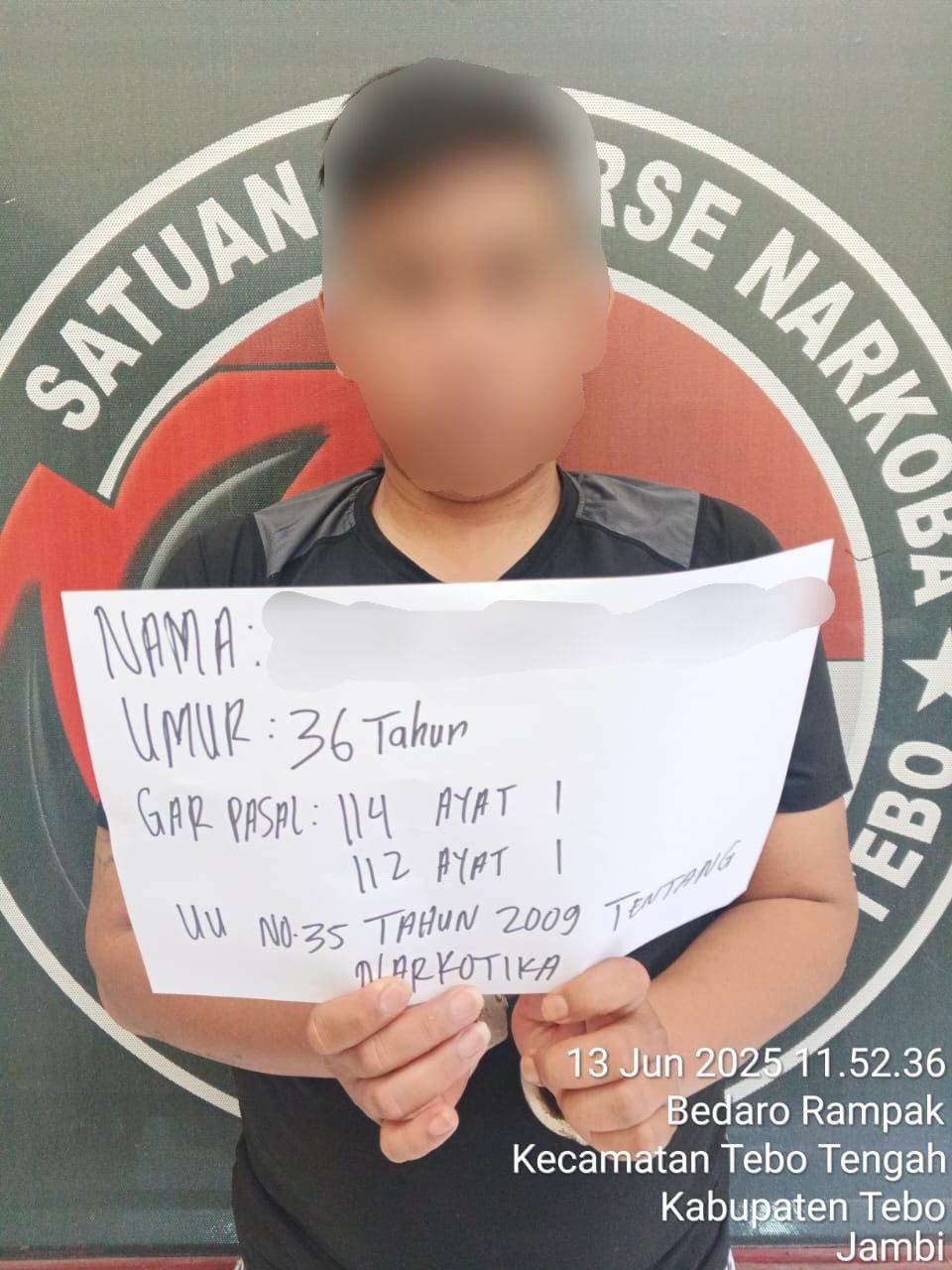 Polres Tebo Bekuk Pengedar Sabu Di Rimbo Bujang, 13 Paket Sabu Diamankan