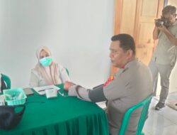 Personil Polres Sarolangun dan Bhayangkari Bakti Kesehatan Dalam Rangka Hari Bhayangkara ke-79.