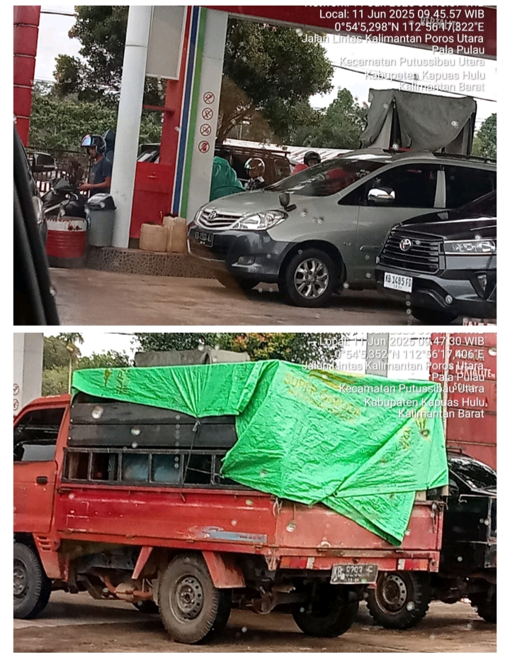 Lapor pak Kapolda Kalbar  segera turun tangan, di duga SPBU  6578004,  pala pulau Kapuas hulu melanggar aturan pemerintah