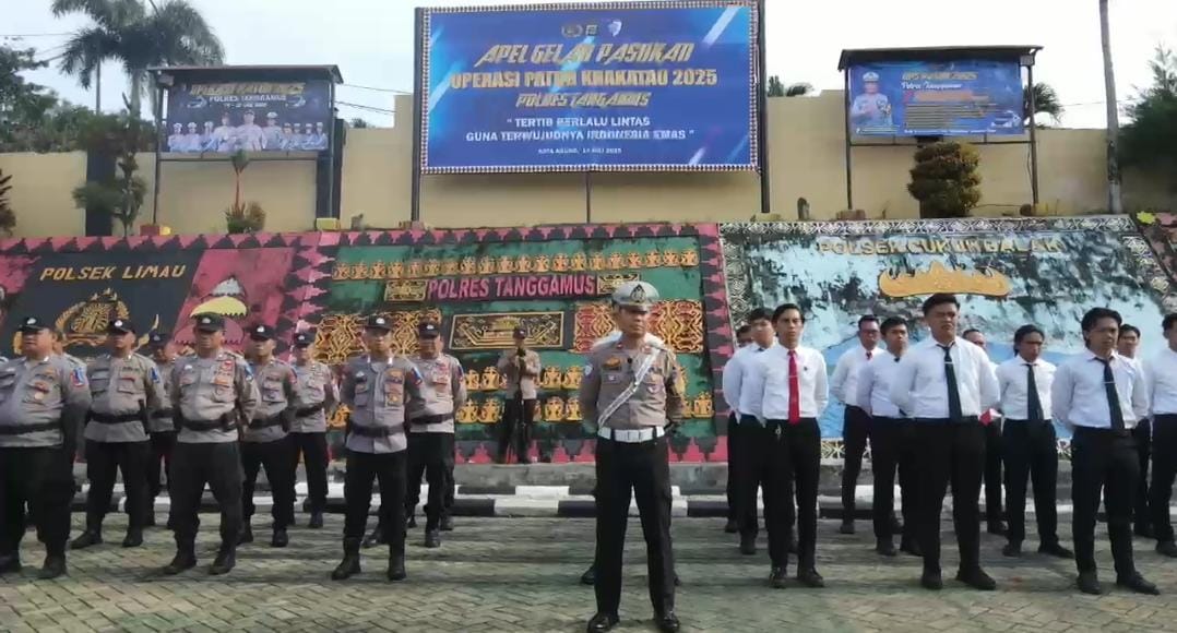 Polres Tanggamus Gelar Apel Pasukan Operasi Patuh Krakatau 2025, Tegaskan Komitmen Wujudkan Tertib Lalu Lintas