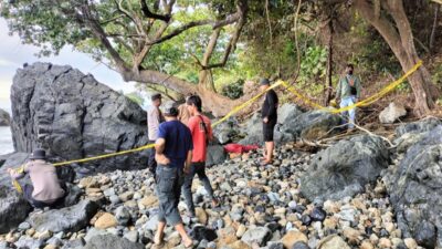 Polsek Limau dan Inafis Polres Tanggamus Identifikasi Mayat Pria Tanpa Kepala di Pantai Cukuh Pandan
