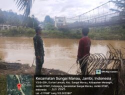 Babinsa Koramil 420 – 07/Sungai Manau Pantau Wilayah Binaan Antisipasi Bencana Alam