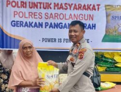 Gerakan Pangan Murah Salurkan Beras SPHP, Polsek Limun Diserbu Warga.