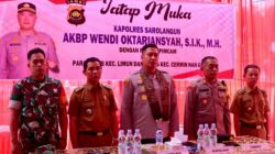 Kapolsek Limun Beserta Unsur Forkopimcam dan Bhayangkari Menerima Kunjungan Kerja Kapolres Sarolangun di Mapolsek Limun.