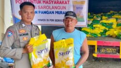 Dukung Program Stabilisasi Harga Pangan, Polres Sarolangun Gelar Gerakan Pangan Murah di Kecamatan Batin VIII.