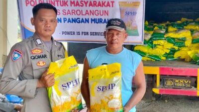 Dukung Program Stabilisasi Harga Pangan, Polres Sarolangun Gelar Gerakan Pangan Murah di Kecamatan Batin VIII.
