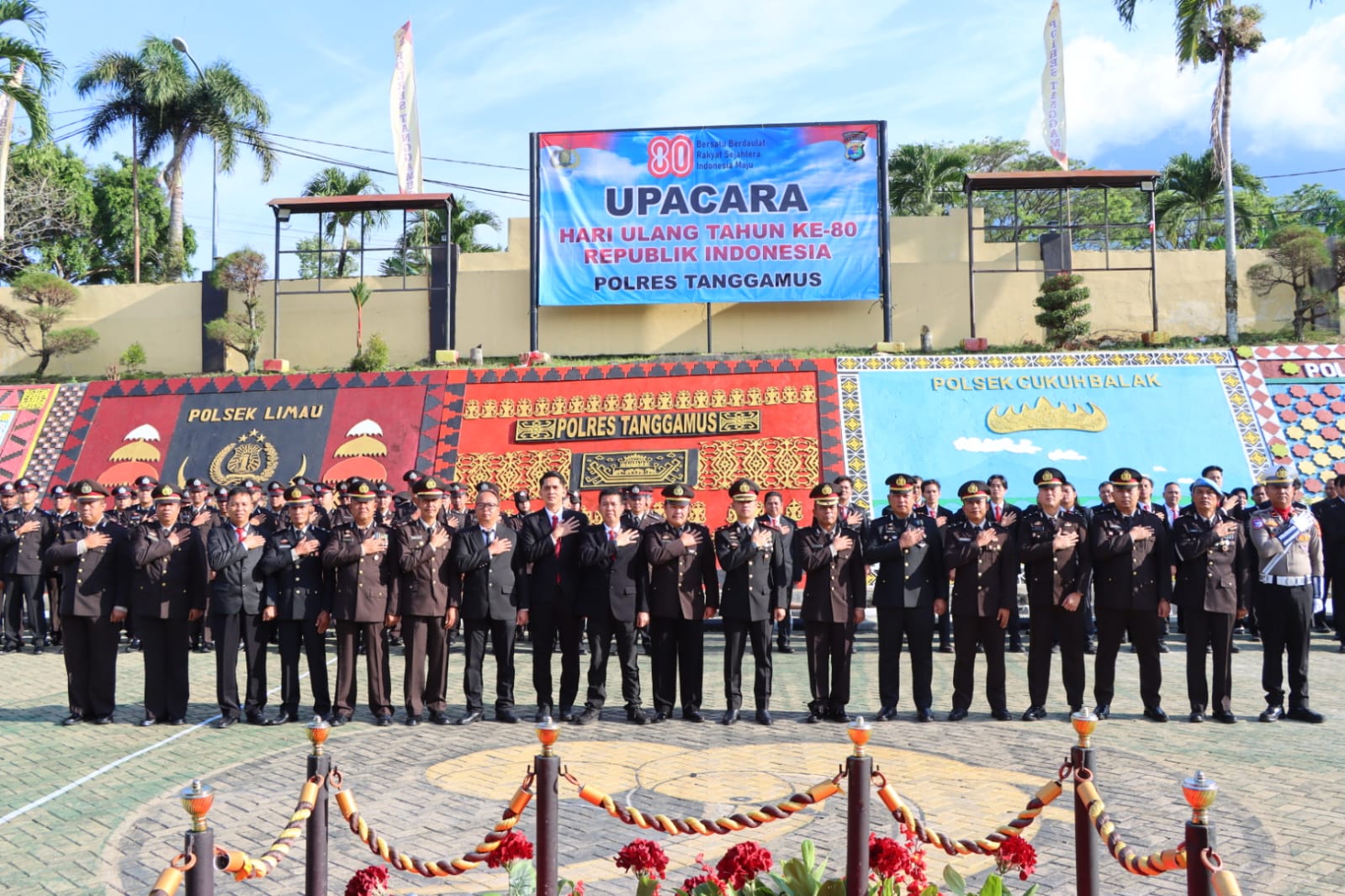 Polres Tanggamus Gelar Upacara HUT Ke-80 Kemerdekaan RI