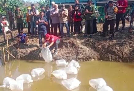 Wabup H A Khafidh Sebar Benih Ikan di Pulau Rengas Ulu