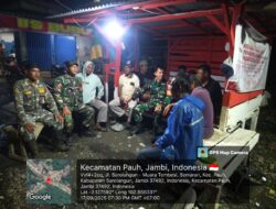 Demi Keamanan Wilayah Binaan Gencar Laksanakan Patroli dan Komunikasi Sosial Malam Hari di Wilayah Koramil 420-03/Pauh