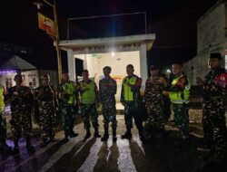 Patroli dan Komsos Malam Wilayah Koramil 420-09/Bangko Bersama Warga Jaga Keamanan Lingkungan