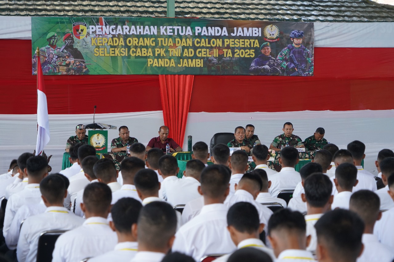 Danrem 042/Gapu Tekankan Seleksi Caba PK TNI AD Gelombang II TA 2025 Panda Jambi Gratis dan Transparan