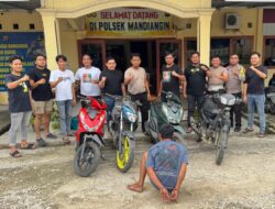 Polsek Mandiangin Berhasil Ungkap Kasus Curanmor, Puluhan kali beraksi akhirnya AR dibekuk dan diamankan Bersama Barang Bukti