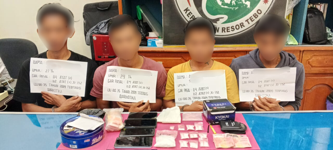 Satresnarkoba Polres Tebo Gulung Sindikat Sabu 126,36 Gram Di Rimbo Bujang