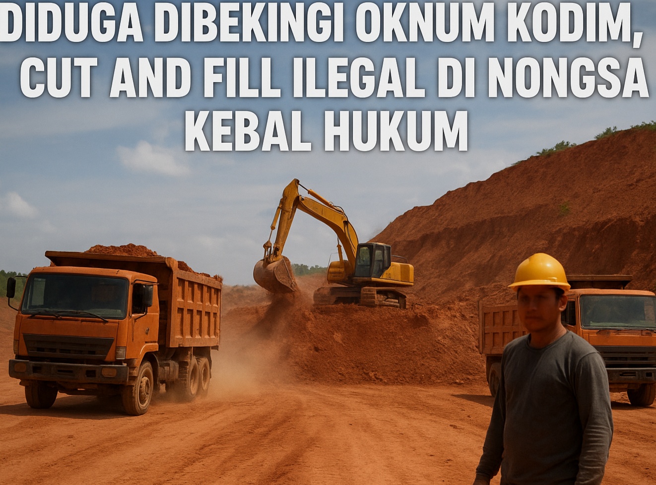 Diduga Dibekingi Oknum Kodim, Cut and Fill Ilegal di Nongsa Kebal Hukum