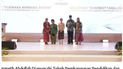 Kontribusi Nyata Ismeth Abdullah Diakui, Raih Penghargaan di Anugerah Investasi BP Batam Kontribusi Nyata Ismeth Abdullah Diakui, Raih Penghargaan di Anugerah Investasi BP Batam