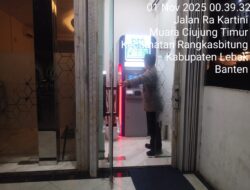 Polsek Rangkasbitung Polres Lebak Patroli Dialogis Cek Mesin Atm Bank BTN di Jalan RA.Kartini