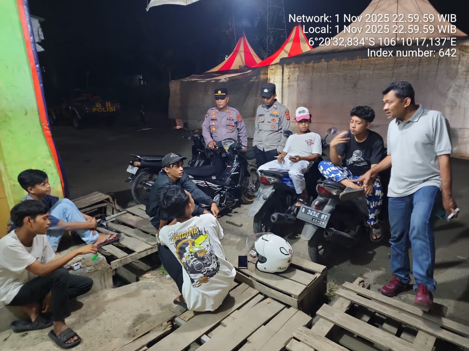 Kapolsek serta Anggota Polsek Warunggunung lakukan apel KKRYD Patroli cegah C3 dan Balapliar malam minggu sampai Dinihari
