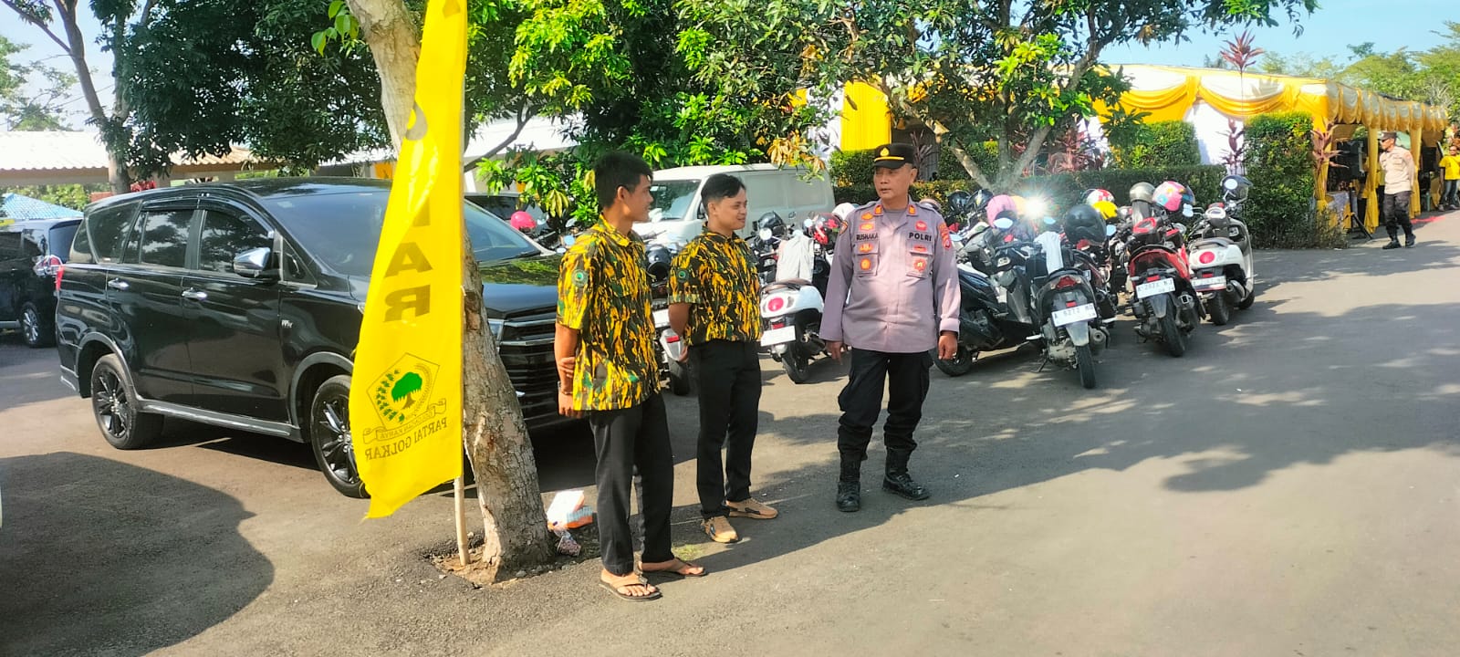 Kapolsek beserta anggota Polsek Warunggunung Lakukan giat Pengamanan Monitoring Kegiatan Musda ke 11 Partai Golkar Di Ponpes Deer Al Rofa