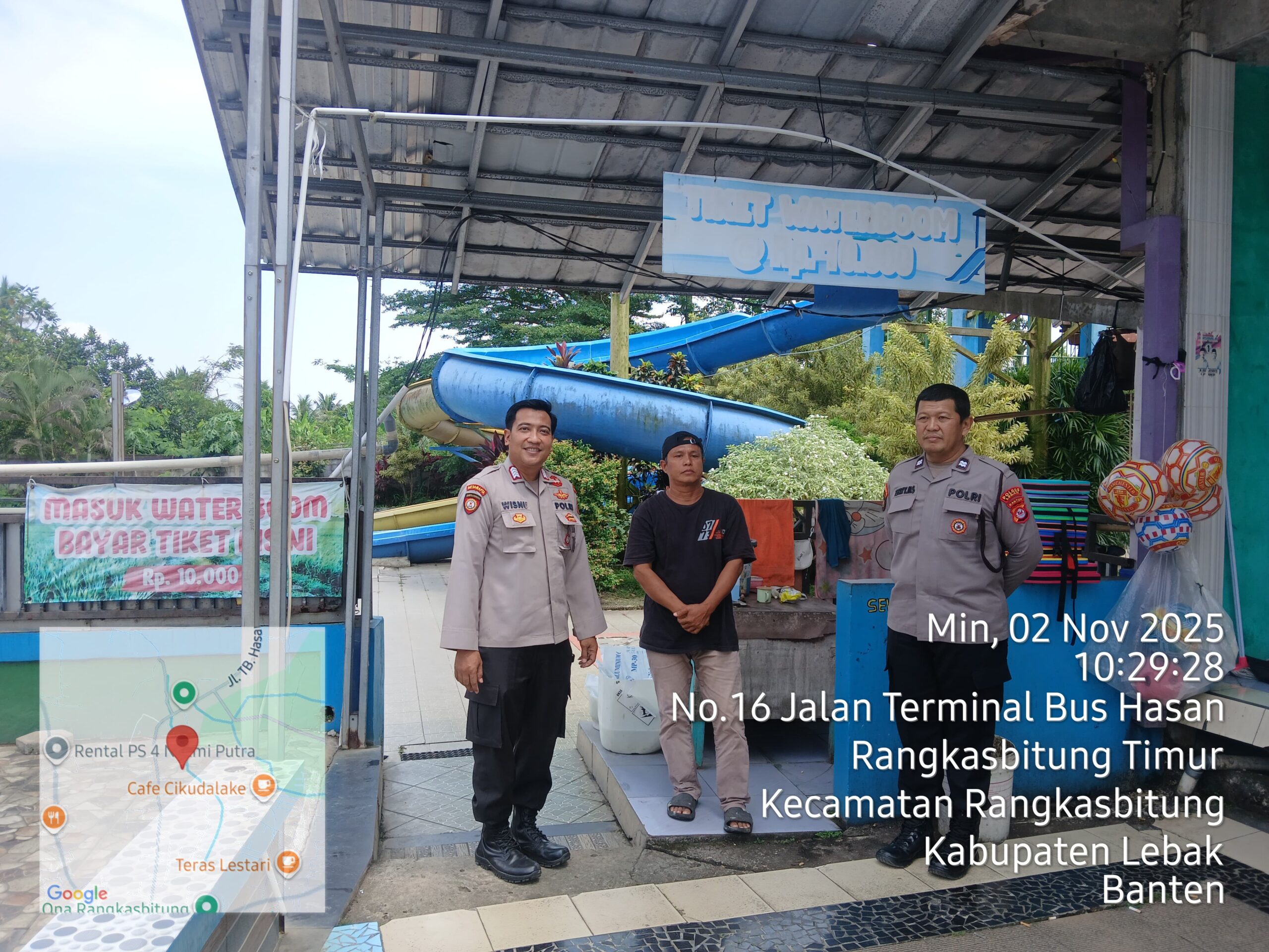 Kanit Samapta Polsek Rangkasbitung Polres Lebak Temui Crew Kolam Renang BIM