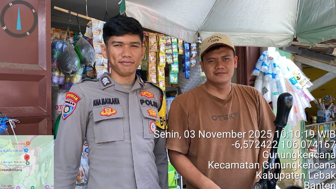 Anggota Bhabinkamtibmas Polsek Gunungkencana Sambang Warga Desa Gunungkencana dan Sampaikan Pesan Kamtibmas