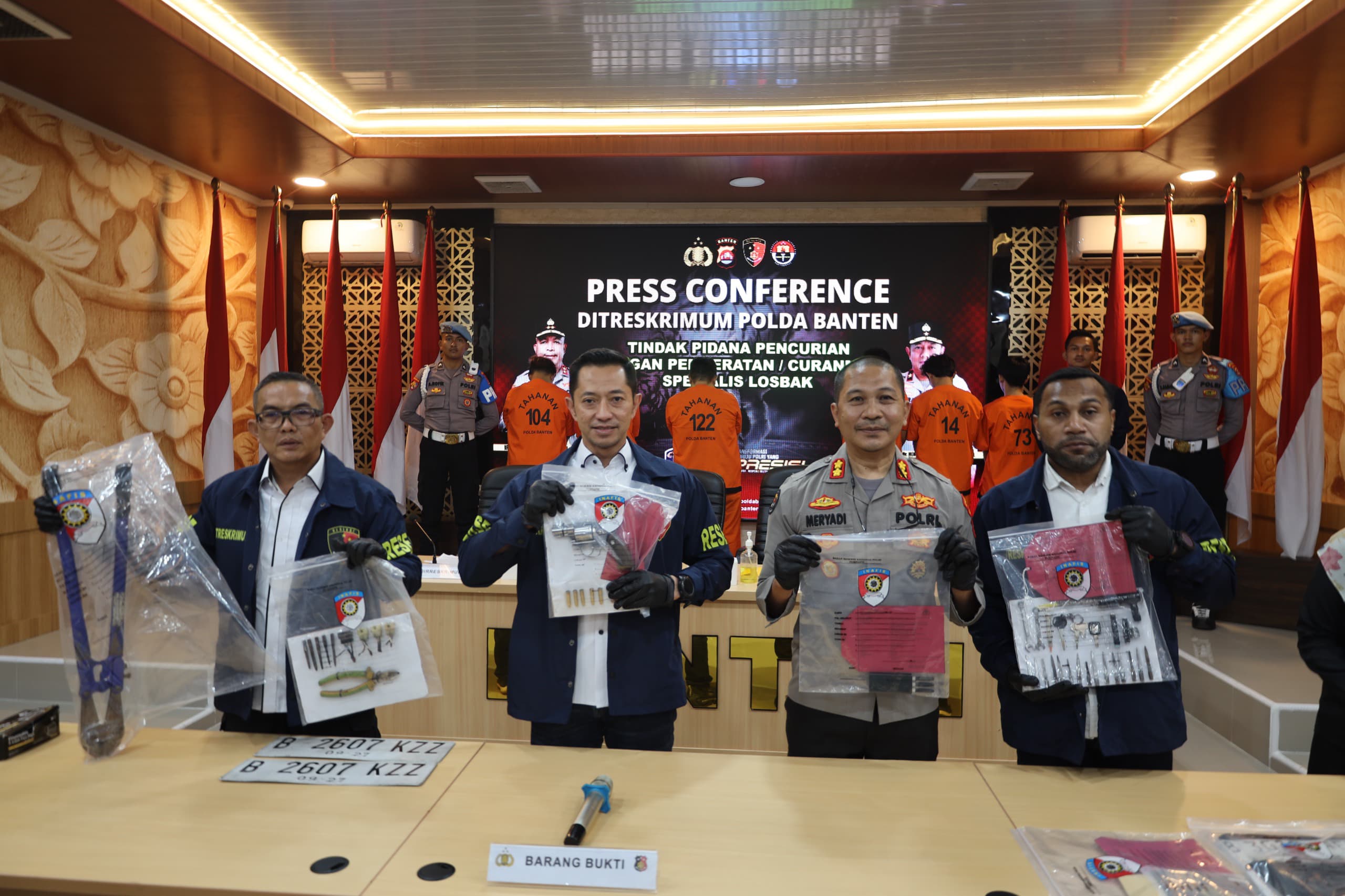Polda Banten Berhasil Bongkar Jaringan Curanmor Spesialis Losbak dan 6 Pelaku Ditangkap