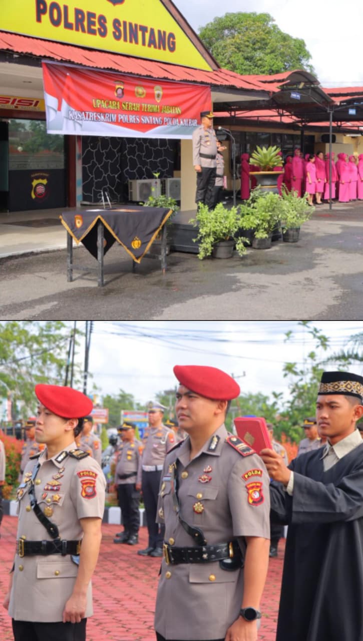 Polres Sintang Gelar Sertijab Kasat Reskrim, Iptu Aditya Arya Nugroho Resmi Emban Tugas Baru