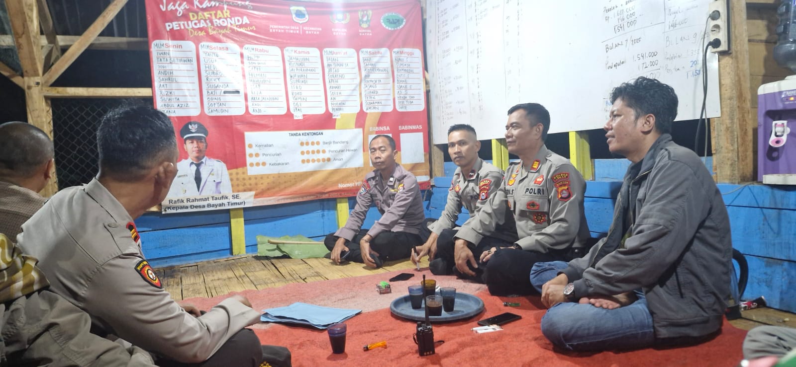 Kapolsek Bayah Polres Lebak Dampingi PJU Polres Lebak Lakukan Penilaian Satkamling Di Desa Bayah Timur