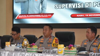 Lakukan Supervisi, Wakapolda Banten Kunjungi Mapolres Lebak Lakukan Supervisi, Wakapolda Banten Kunjungi Mapolres Lebak