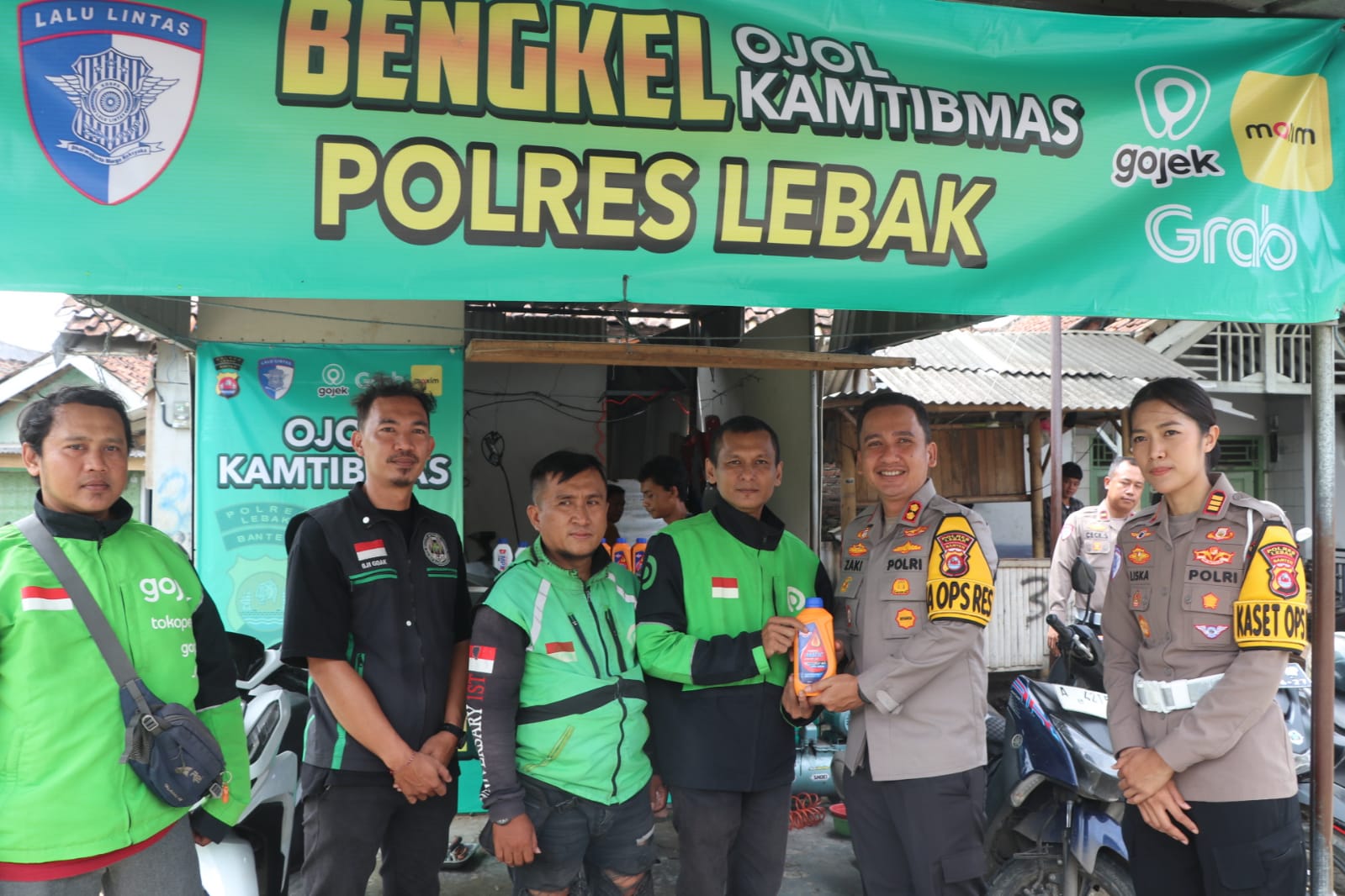 Sinergi Polri & Ojol, Kapolres Lebak Hadirkan Bengkel dan Warung Ojol Kamtibmas