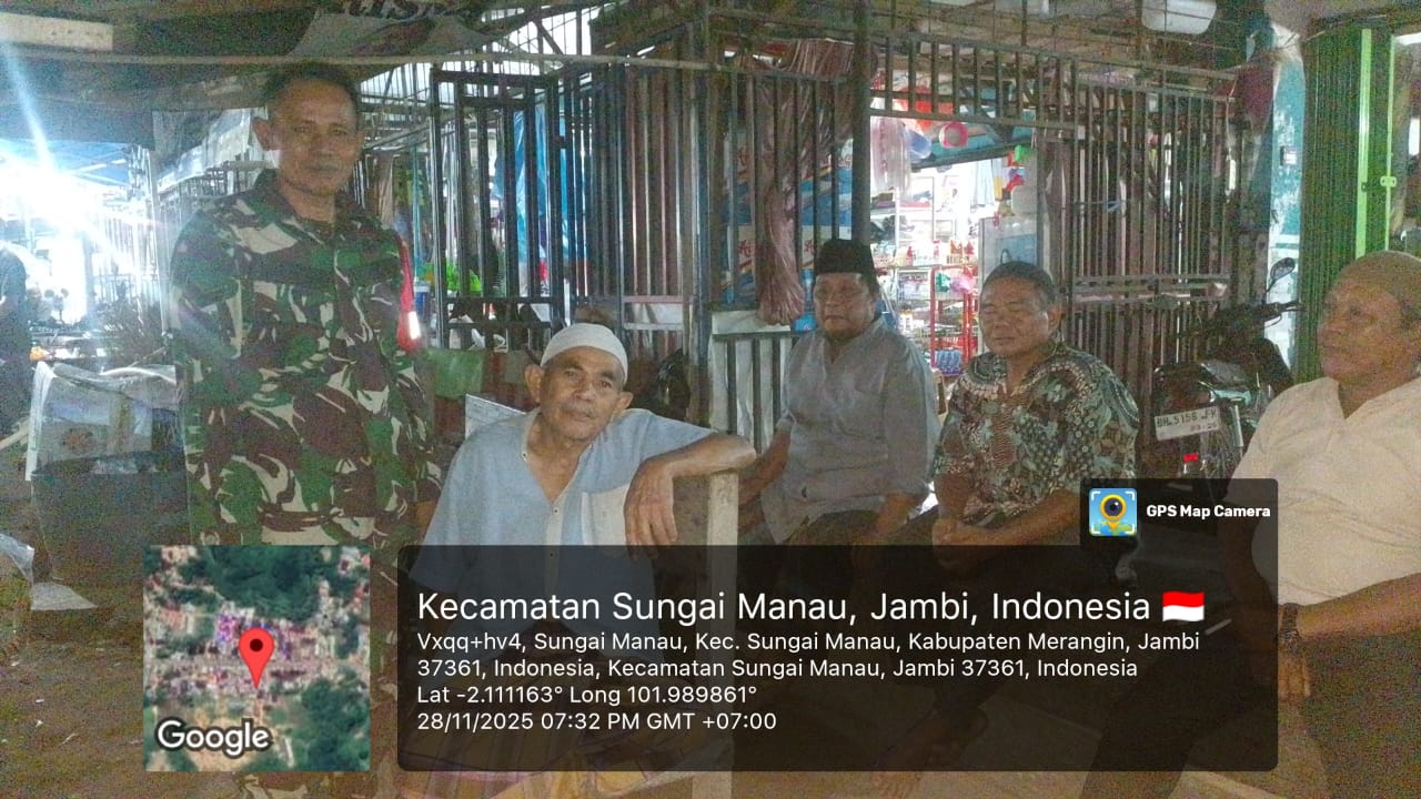 Koramil 420-07/Sungai Manau Laksanakan Komunikasi Sosial (Komsos) Malam Upaya mempererat Hubungan Kedekatan TNI dan Masyarakat