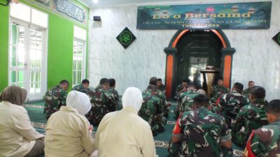 Kodim 0614/Kota Cirebon Gelar Doa Bersama Peringati HUT Korem 063/Sgj ke-76 dan Mendoakan Korban Banjir Bandang Wilayah Sumatera.