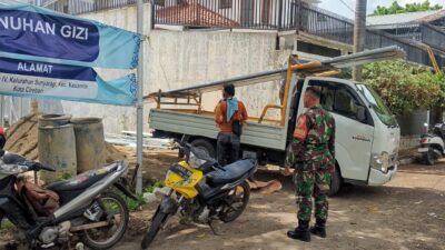 Babinsa Sunyaragi Monitor Pembangunan Dapur SPPG Program MBG di Yudhasari