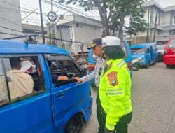 Satlantas Polres Metro Depok Melakukan Penertiban Angkutan Kota Di Kawasan Citayam