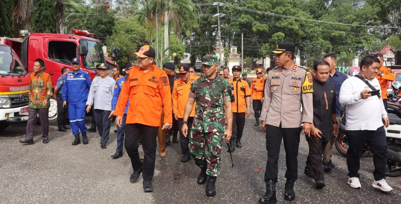 Dandim 0420/Sarko Hadiri Apel Kesiapsiagaan Menghadapi Potensi Bencana Hidrometeorologi di Kabupaten Merangin