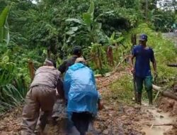 Respon Cepat Polsek Panggarangan Bersama BPBD dan Warga, Jalan Longsor di Desa Hegarmanah Kini Bisa Dilalui