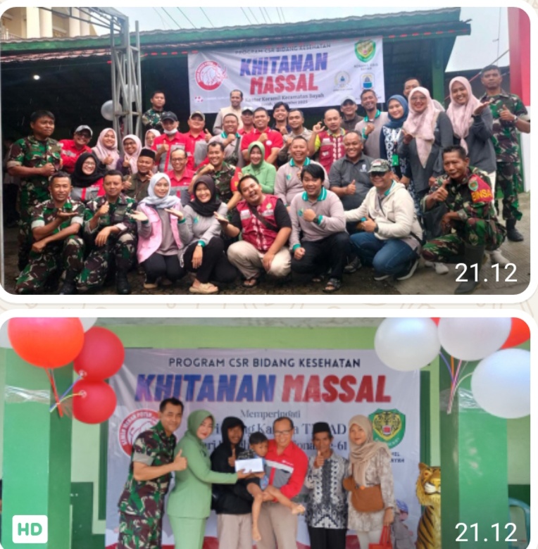 Peringati Hari Juang TNI AD, Koramil 0315/ Bayah Bersama PT Cemindo Gemilang Tbk Gelar Khitanan Massal