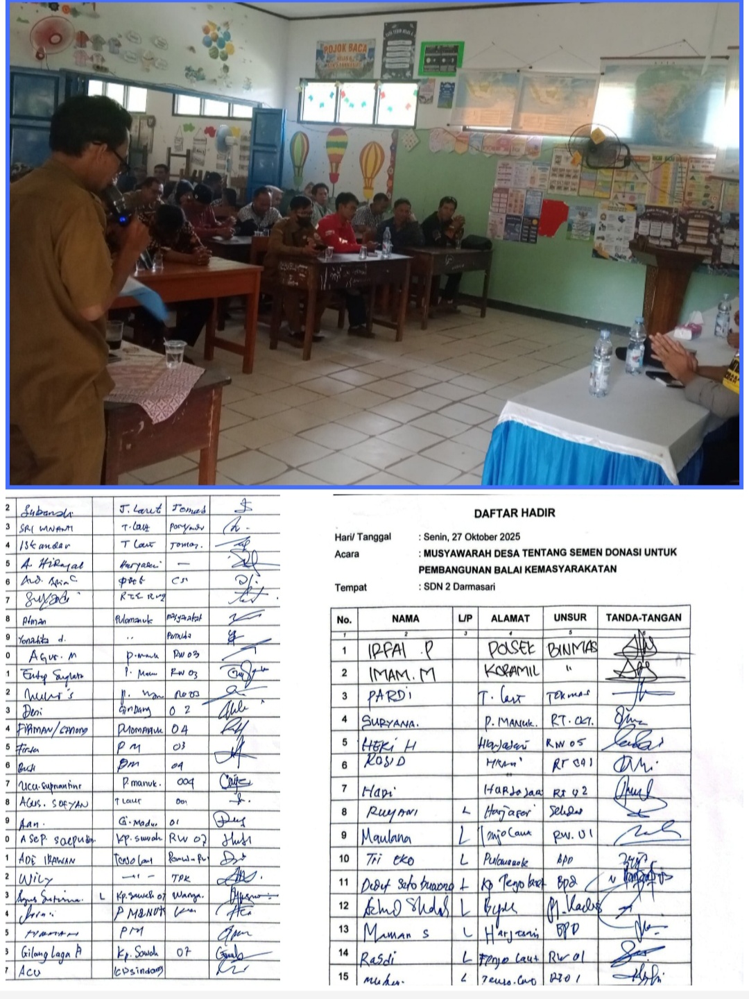 BPD dan Tokoh Darmasari Angkat Bicara, Terkait adanya Polemik Semen Donasi