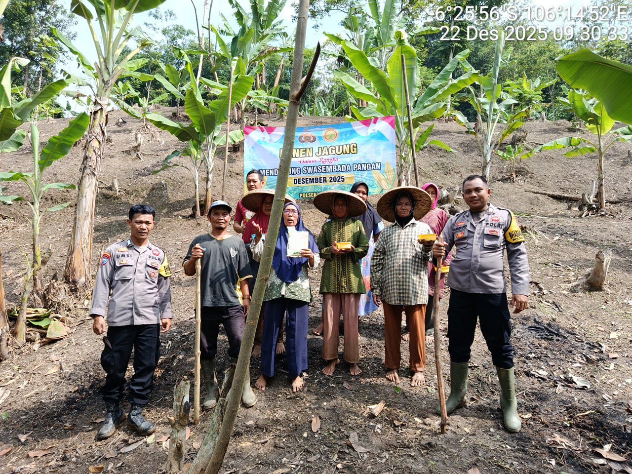 Bhabinkamtibmas Polsek Cimarga Polres Lebak Bersama Petani Melaksanakan Penanaman Jagung