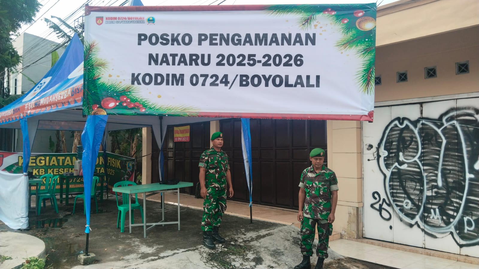 Kodim 0724/Boyolali Siagakan Seluruh Personel dan Dirikan Pospam Pastikan Nataru 2025–2026 Aman dan Kondusif