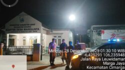 Giat Patroli Malam Personil Polsek Cimarga Polres Lebak Di Jalan Raya Leuwidamar-Cimarga