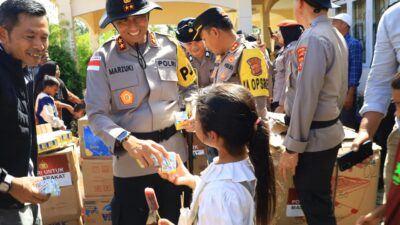 Pascapanik Aktivitas Gunung Burni Telong, Kapolres Bener Meriah Dampingi Kapolda Aceh Kunjungi Pengungsian Warga