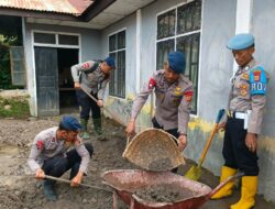 Polres Aceh Tengah dan BKO Brimob Lanjutkan Gotong Royong Pulihkan Akses Jalan dan Rumah Warga Pascabencana