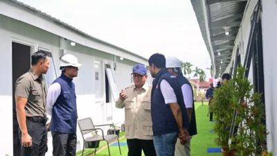 Presiden Prabowo Tinjau Pembangunan Rumah Hunian Danantara di Aceh Tamiang