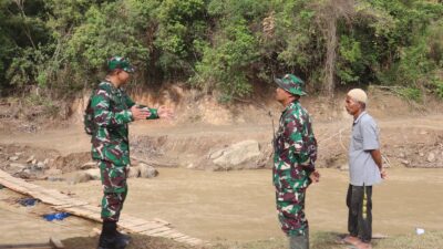 Dandim Aceh Tengah Tinjau  Lokasi Pembuatan Jembatan Gantung Kala Ili &  Reje Payung.