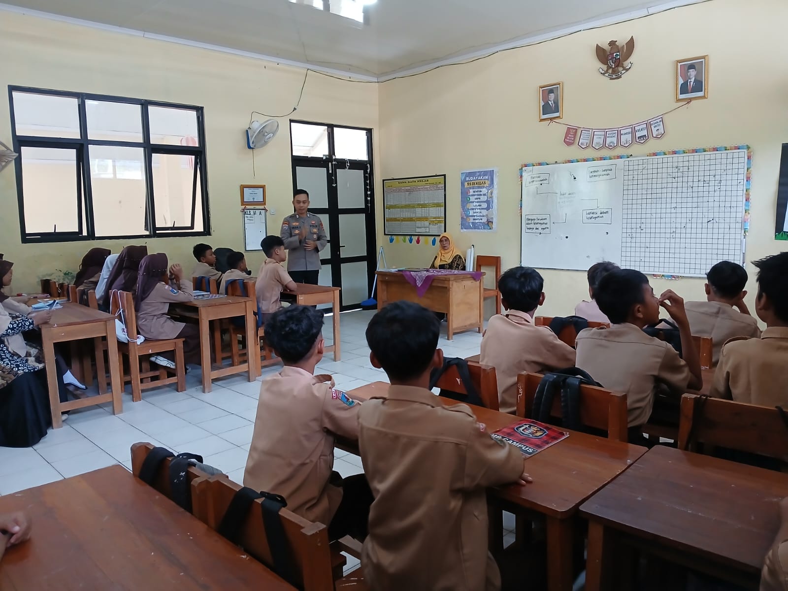 Bhabinkamtibmas Polsek Rangkasbitung Polres Lebak Sosialisasi Bahaya Bullying di SDN 1 Cijoro Lebak